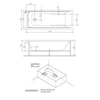 Акриловая ванна Am.Pm Gem W90A-170-070W-A1 170х70 схема 2