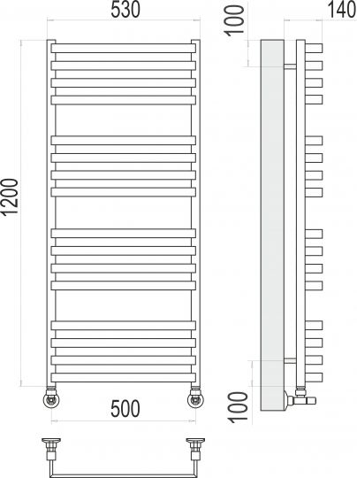 Электрический полотенцесушитель TERMINUS Рид П16 50х120 ФОТО