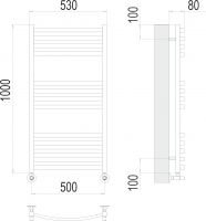 Электрический полотенцесушитель TERMINUS Палермо П13 50х100 схема 3