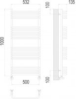 Электрический полотенцесушитель TERMINUS Стандарт П20 50х100 схема 3