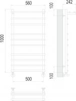 Электрический полотенцесушитель TERMINUS Ватра с полкой П10 50х100 схема 4