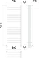 Электрический полотенцесушитель TERMINUS Аврора с полкой П20 50х100 схема 3