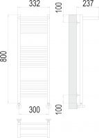 Электрический полотенцесушитель TERMINUS Аврора с полкой П16 30х80 схема 3