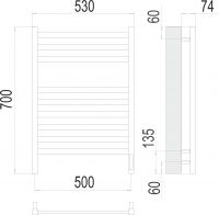 Электрический полотенцесушитель TERMINUS Енисей П9 53х70 схема 3