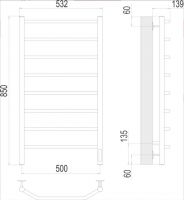 Электрический полотенцесушитель TERMINUS Виктория П8 53,2х85 схема 4