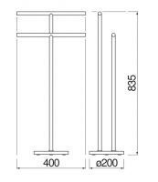 Напольный полотенцедержатель Nobili ZEN ACPL80/2X схема 8