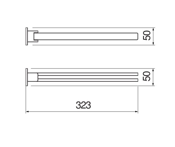 Полотенцедержатель двойной Nobili TODAY ACLP22/2X схема 2