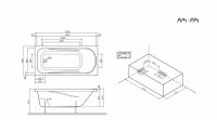 Акриловая ванна встраиваемая в подиум Am.Pm Sense W75A-150-070W-KL 150х70 схема 2