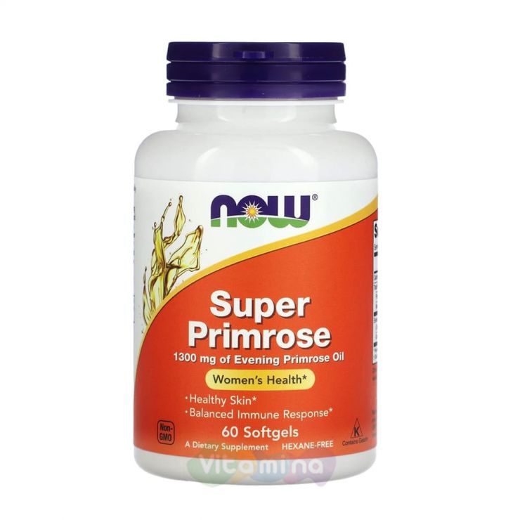 Now Foods Super Primrose Масло примулы вечерней 1300 мг, 60 капс