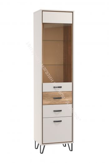 Шкаф витрина 62.01 Рио (стекло), Кашемир/Дуб каньон