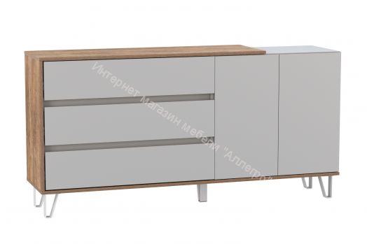 Комод 58.06 Гавана (1600 мм) с дверцами и ящиками, Кейптаун/Серый