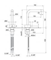 Смеситель для раковины Fantini AF/21 A004WF с прогрессивным картриджем схема 6