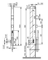 Смеситель для ванны и душа Fantini АK/25 T302B схема 2