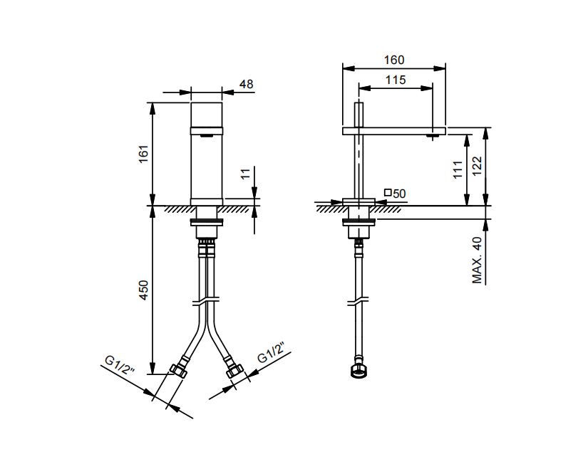 Смеситель для раковины Fantini АK/25 T004WF схема 4