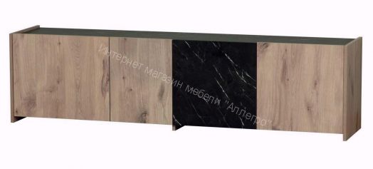 Тумба под ТВ 56.01 Адажио, Небула/мрамор Чёрный