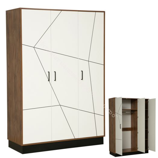 Шкаф для одежды 54.12 Гамма (3-х дв.), Таксония/Белый