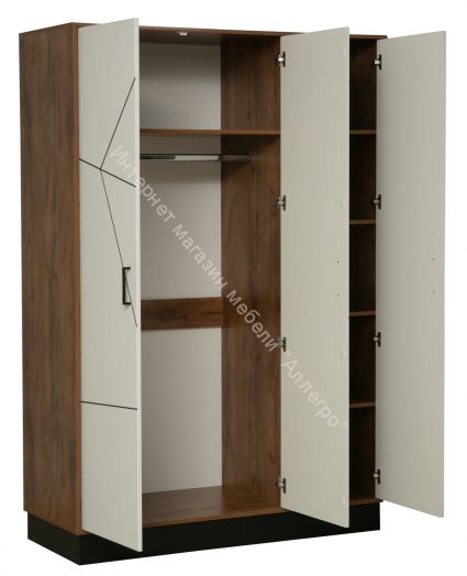 Шкаф для одежды 54.12 Гамма (3-х дв.), Таксония/Белый