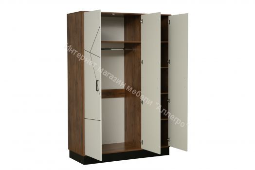 Шкаф для одежды 54.12 Гамма (3-х дв.), Таксония/Белый