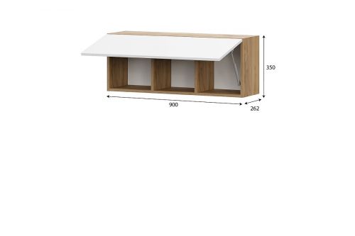Модульная система "Милан" Шкаф навесной Дуб Золотой/Белый Матовый