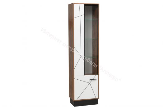 Шкаф-пенал 54.01 Гамма (левый), Таксония/Белый