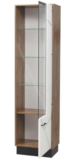 Шкаф-пенал 54.01 - 01 Гамма (правый), Таксония/Белый