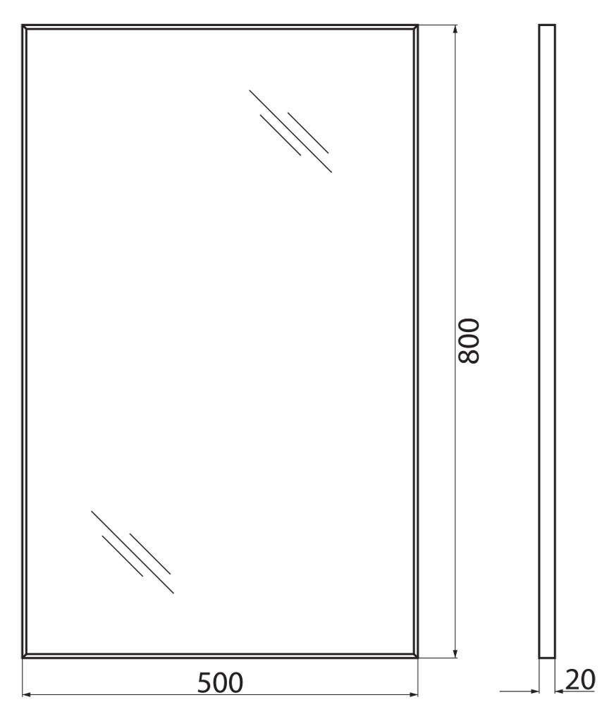 Зеркало для ванной комнаты BelBagno SPC-AL-500-800 схема 2