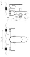 Смеситель для ванны и душа BelBagno Loyd с изливом схема 2