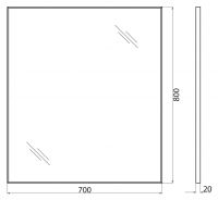 Зеркало для ванной BelBagno SPC-AL-700-800 схема 2