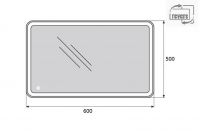 Зеркало для ванной комнаты BelBagno SPC-MAR-500-600-LED-TCH схема 2