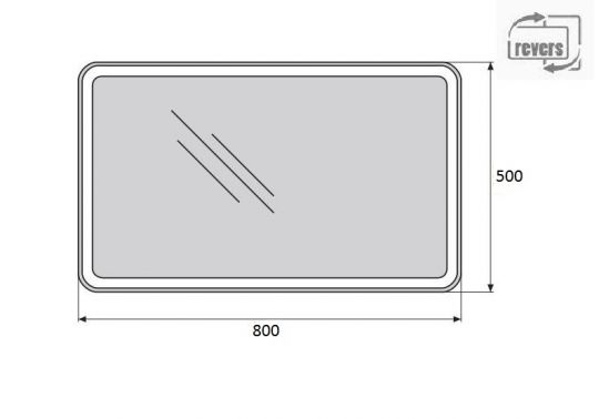 Зеркало для ванной комнаты BelBagno SPC-MAR-500-800-LED-BTN ФОТО