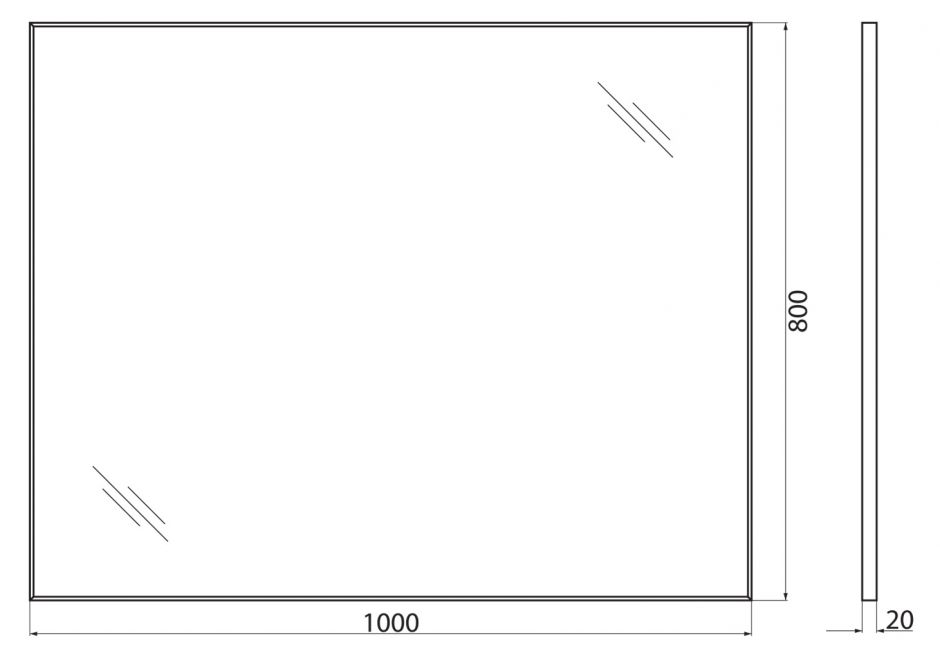 Зеркало для ванной комнаты BelBagno SPC-AL-1000-800 Nero ФОТО