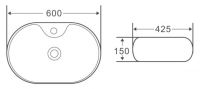 Раковина накладная BelBagno BB1151 схема 1