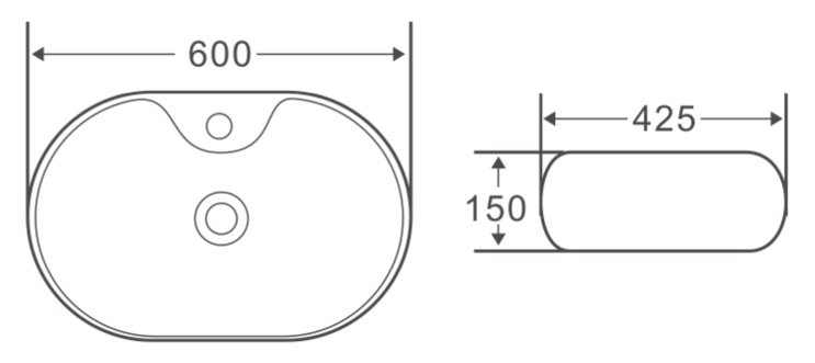 Раковина накладная BelBagno BB1151 схема 1