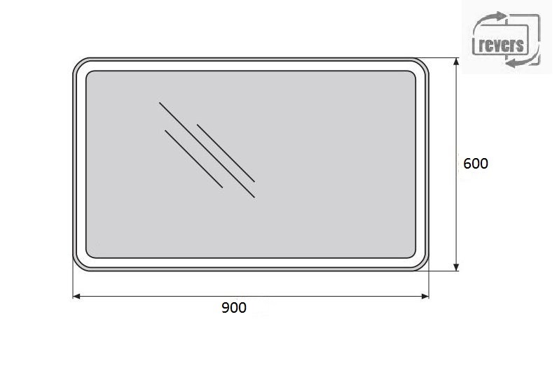 Зеркало для ванной комнаты BelBagno SPC-MAR-900-600-LED-BTN схема 2