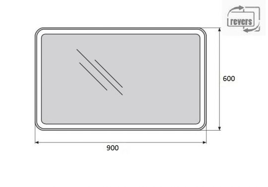 Зеркало для ванной комнаты BelBagno SPC-MAR-900-600-LED-BTN ФОТО