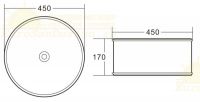 Круглый рукомойник BelBagno BB1383 схема 2