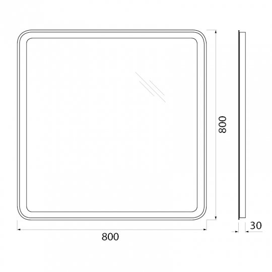 Зеркало для ванной комнаты BelBagno SPC-MAR-800-800-LED-BTN ФОТО