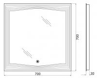 Зеркало для ванной комнаты BelBagno SPC-LNS-700-700-LED-TCH схема 2