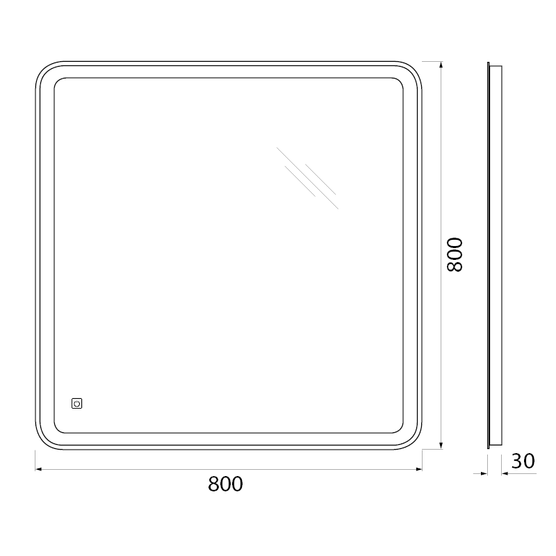 Зеркало для ванной комнаты BelBagno SPC-MAR-800-800-LED-TCH схема 2