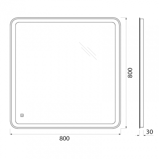 Зеркало для ванной комнаты BelBagno SPC-MAR-800-800-LED-TCH ФОТО