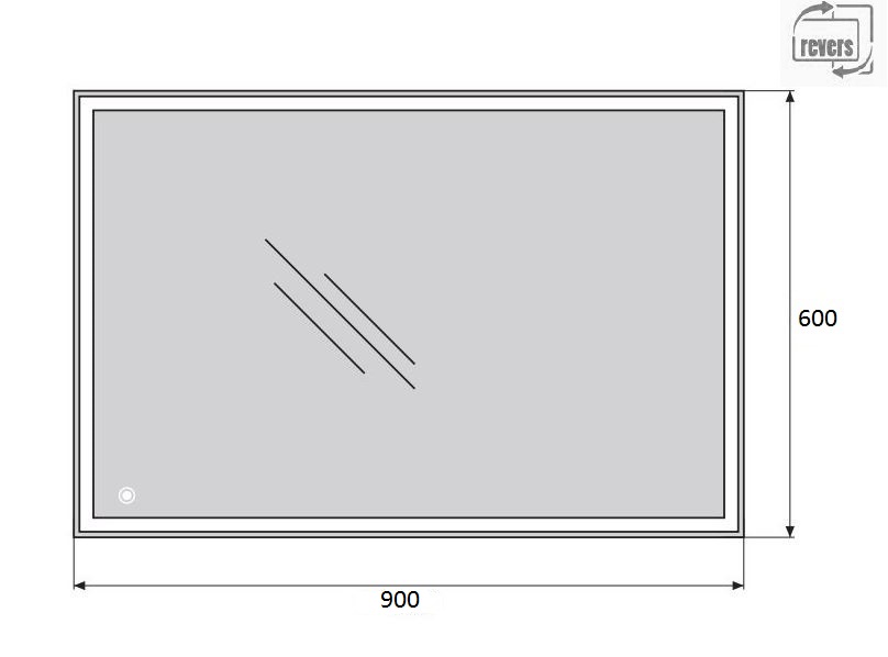 Зеркало для ванной комнаты BelBagno SPC-GRT-900-600-LED-TCH схема 2