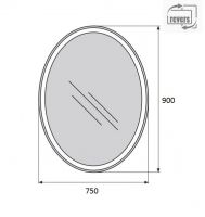 Зеркало для ванной комнаты BelBagno SPC-VST-750-900-LED-BTN схема 2