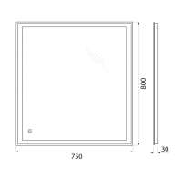 Зеркало для ванной комнаты BelBagno SPC-GRT-750-800-LED-TCH схема 2