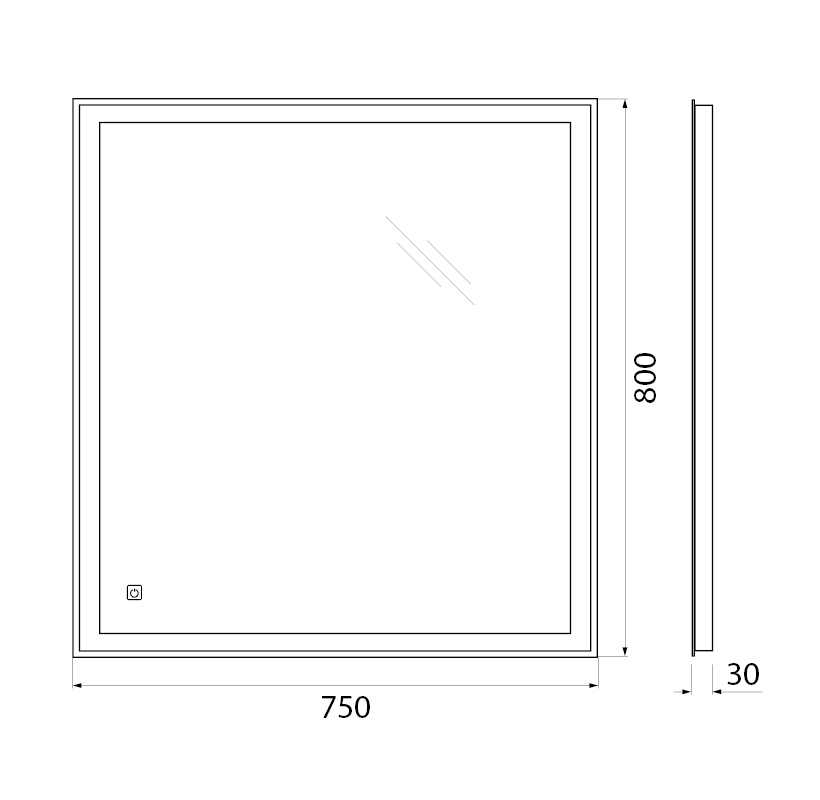 Зеркало для ванной комнаты BelBagno SPC-GRT-750-800-LED-TCH схема 2