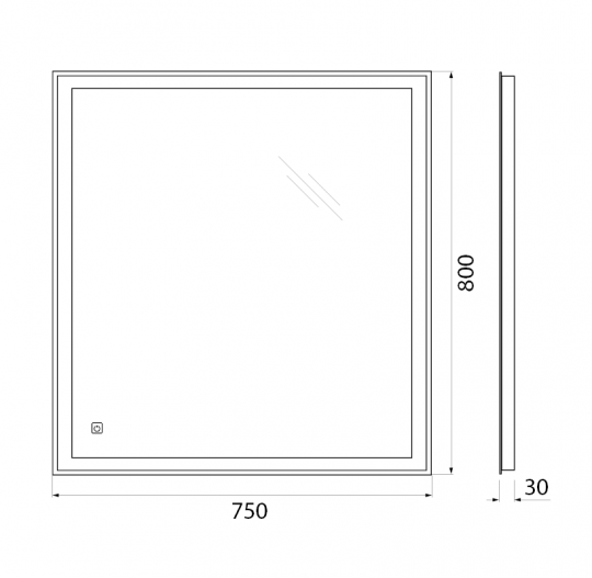 Зеркало для ванной комнаты BelBagno SPC-GRT-750-800-LED-TCH ФОТО