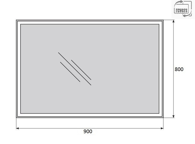 Зеркало для ванной комнаты BelBagno SPC-GRT-900-800-LED-BTN схема 2