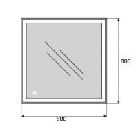 Зеркало для ванной комнаты BelBagno SPC-GRT-800-800-LED-TCH схема 2