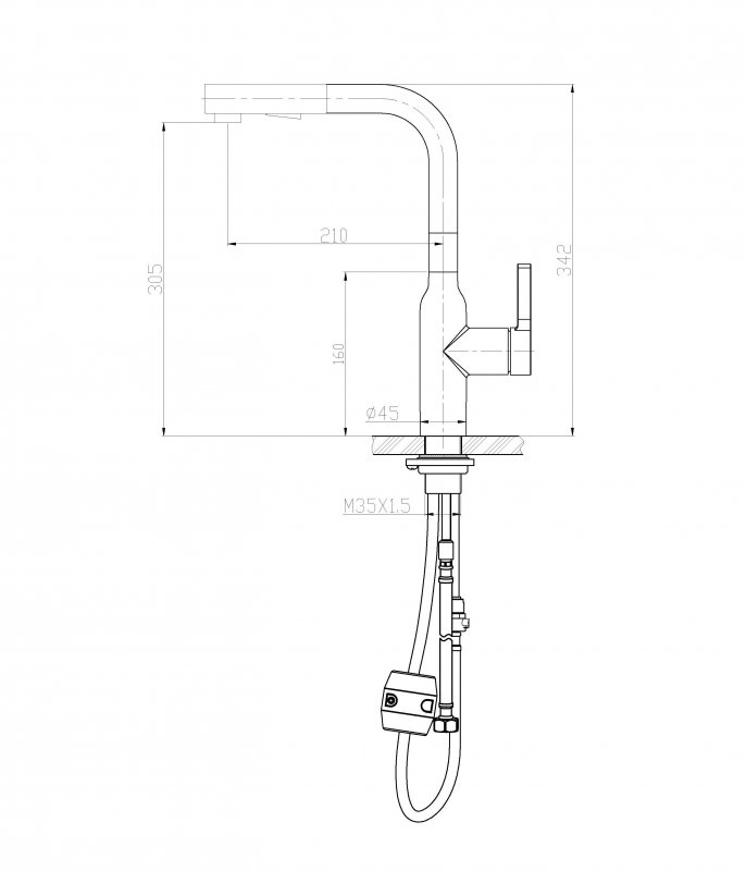 Cмеситель для кухни BelBagno BB-LAM35-IN ФОТО