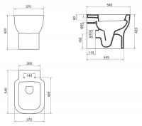 Безободковый унитаз BelBagno Vaso (Васо) BB127CB схема 2