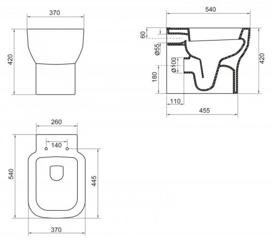 Безободковый унитаз BelBagno Vaso (Васо) BB127CB ФОТО